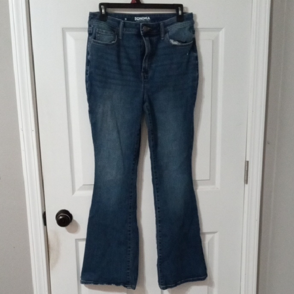 Sonoma Women's Dark Blue Flare Jeans